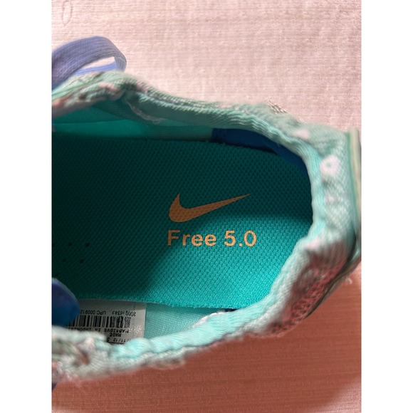 Nike Free Twist Training Shoes Womens 8.5 Teal‎ Pink Floral Sneakers Running - Picture 6 of 7